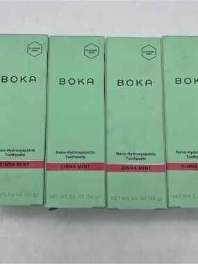Boka Cinna Mint Nano-Hydroxyapatite Toothpaste – Mint Green Lot of 4